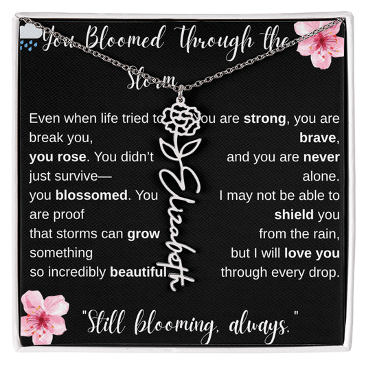 Custom Flower Name Necklace- On Sale